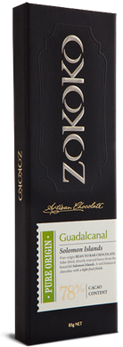 Zokoko Bean to Bar Chocolate in premium 85g packaging - Guadalcanal 78% Cacao Dark Chocolate